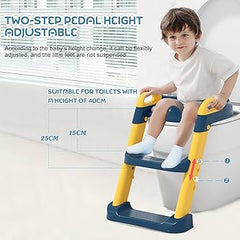 2 in 1 Foldable Potty Training Toilet Seat & Ladder | Soft Cushion & Anti-Slip