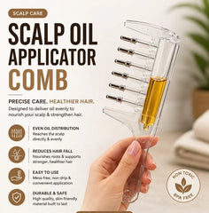2-in-1 Hair Oil Applicator Comb with Roller Ball